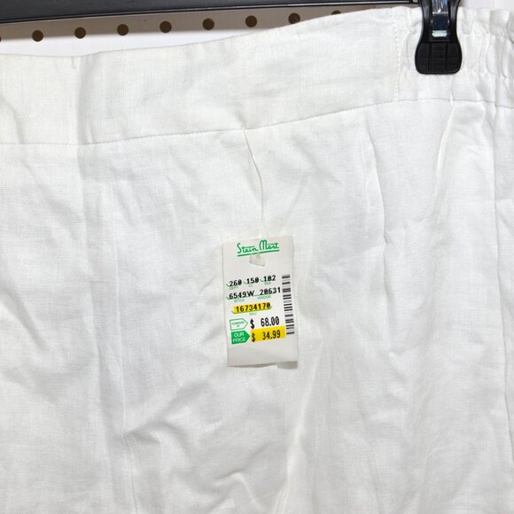 Plus Size 3X Grace Elements Sanibel Linen White Cropped Capri Pants NWT - Picture 10 of 14